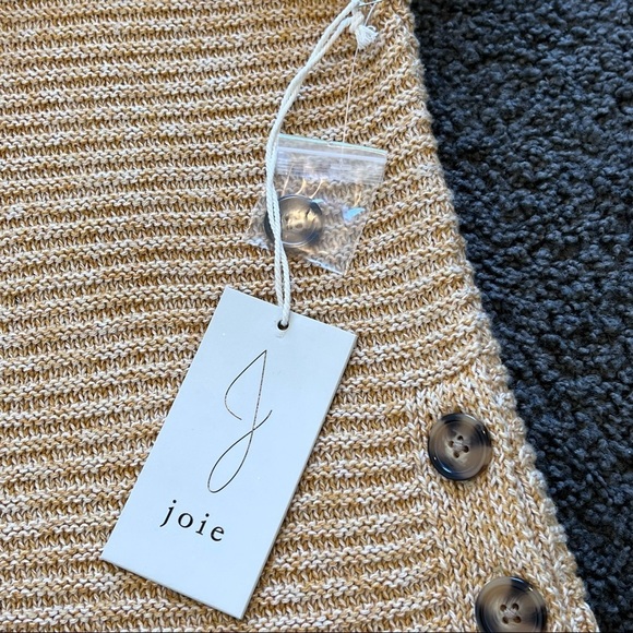 JOIE sweater ribbed round neck buttons large extra large - Picture 3 of 8